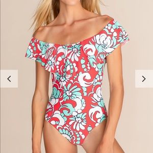 Trina Turk Swim 2021 Garden Bloom Off Shoulder